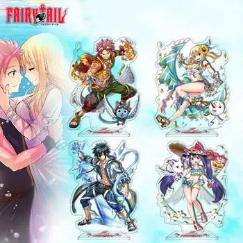 16 см классический аниме Fairy Tail персонаж стенд модель пластина брелок Нацу Люси Хартфилия серые фигурки Венди стоячий знак 1