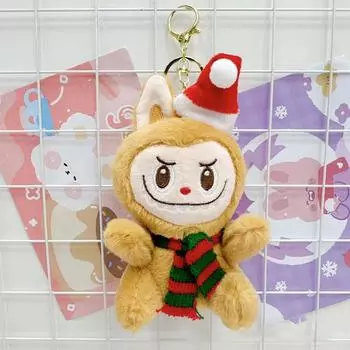 16 см мультяшный плюшевый рождественский стиль лабубу плюшевая подвеска кукла-монстр детский рюкзак маленькие аксессуары милый брелок