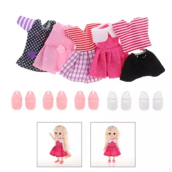 16 см Одежда для вечеринок, наряды для взрослых с обувью, аксессуары для кукол Style2