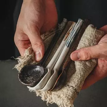 16 см японская керамическая ложка с длинной ручкой, креативная керамическая ложка для дома, десертная, чайная, кофейная, маленькая, суповая ложка, кухонная посуда