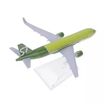 16 см зеленый литой металл 1:400 масштабных самолетов Россия Сибирь S7 Airlines Airbus A320 Модель самолета Самолет из сплава Модель самолета 16cm