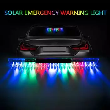 16-светодиодная присоска на солнечной энергии, автомобильная аварийная сигнальная стробоскопическая лампа разноцветный