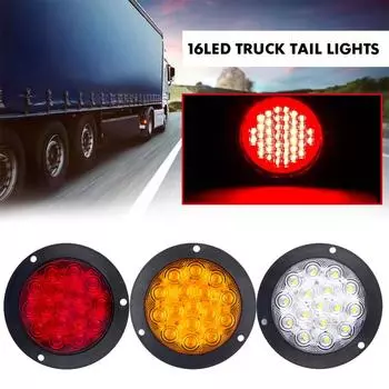 16 светодиодных задних фонарей 4 дюйма, круглые красные стоп-сигналы, поворотники, фонари для прицепов для автофургонов, универсальные автомобильные сигналы, задние предупреждающие фонари V6N6
