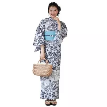 16 узоров на выбор Комплект юката хеко оби Tokimeki summer love Комплект из 2 предметов юката хеко оби Маленькие цветы темно-синего цвета на белом (16. задний план)