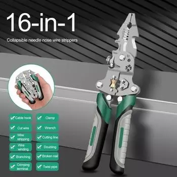 16 в 1 складной инструмент для зачистки проводов многофункциональный инструмент для обжима и резки проводов портативный