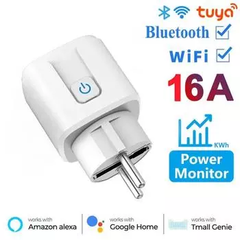 16A 20A умная розетка ЕС Wi-Fi умные розетки функция мониторинга времени голосовое управление работает с приложением Tuya Alexa Google Home