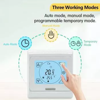 16A Тепло Электрический комнатный термостат Водяной газовый котел Регулятор температуры напольного отопления Теплый пол Программируемый обогреватель