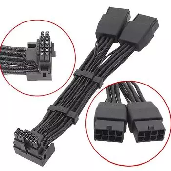 16Awg Рельефный линейный кабель Rtx4090 Rtx4080 12Vhpwr 16P(12+4) К 2X8Pin 90-градусный угловой соединительный адаптер as the picture