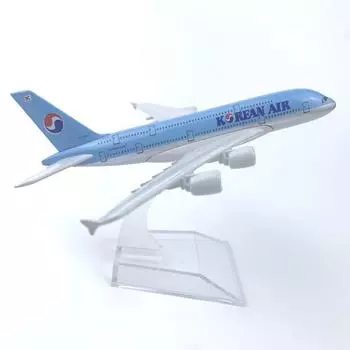 16CM Alloy Aircraft Model Korea 380 Korean Air Collection With Landing Gear Children s Toy Gift Hobby