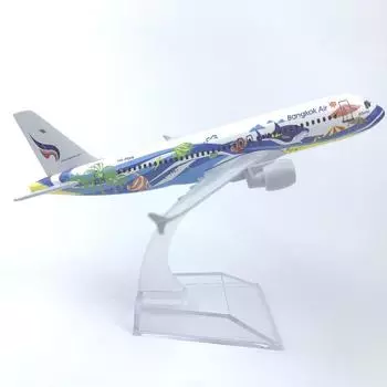 16CM Alloy Airplane Model Bangkok Airways Airbus 320 Collectible With Landing Gear Children s Toy Gift Hobby