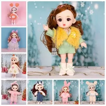 16cm Figure 16cm BJD Doll Big Eyes Bjd Mini 16cm Doll Brown Eye Movable BJD Doll Diy Gifts 21