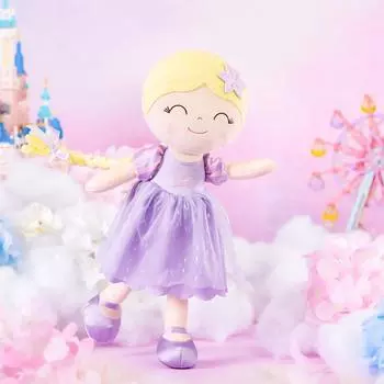 16inches Plush Toys Princess Dolls Princess Baby Girls Soft Toys Purple Dress for Baby Girls’ Birthday Gifts United States