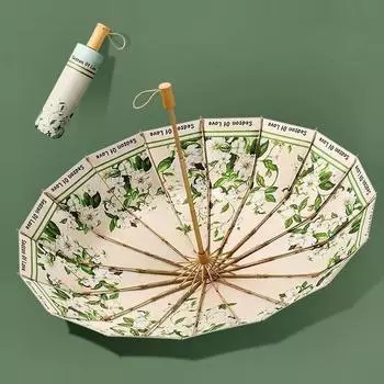 16K цветное покрытие, зонтик со свежими цветами, складной зонтик от солнца и дождя, солнцезащитный зонт для женщин, защита от солнца и ультрафиолета