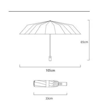 16K Double Bones Large Umbrella Men Womens Windproof Umbrellas Fully Automatic Folding Umbrella for Business Sun Rain Travel синий