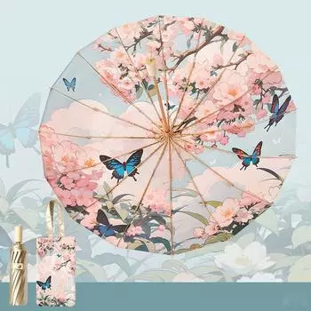 16K креативный зонт с сумкой, УФ-защита от солнца, зонтик с цветами для мужчин и женщин, большой портативный 3-складной уличный зонт Chuva