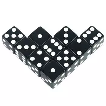 16mm Cube Dice 6 Sided Opaque Dice 10pcs Square Corner Colored Dots D6 Dice for Board Game Classroom Math Game красный