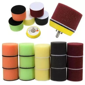 16Pcs Car Cosmetic Polishing Pad Set Headlight Repair Waxing Sponge Disc Car Cosmetic Paint Care Polishing Tools Car Accessories 50mm