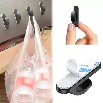 16pcs Car Glue Hooks Clips Mini Small Holder Self-Adhesive Durable Bags Vehicle Hidden Headrest Hanger Clips Car Accessories