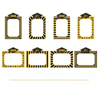 16pcs Celebrate Frame Vase Plugin Paper GRAD Theme Decor Graduation Photo Frame High School College 16pcs