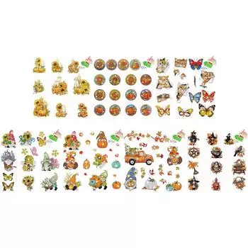 16Pcs Diamond Painting Sticker Miko DIY Creative Mosaic Sticker Craft Gem Paint by Numbers Diamonds Arts for Boy Girls Kid Gift