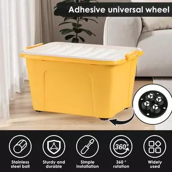 16Pcs Self Adhesive Mini Caster Wheel 360° Rotatable Quiet Universal Pulley Rotating Wheels Furniture Casters Loading 77lbs