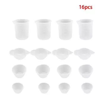 16pcs Subpackage Cups Silicone Measuring Cups Reusable Handmade Making DIY Measurement Tool