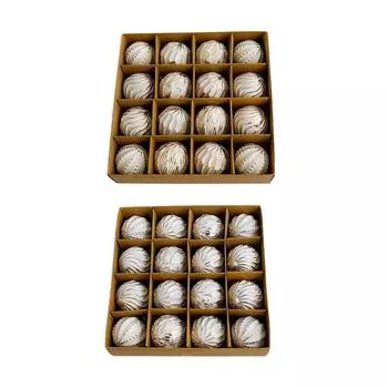 16Pcs Xmas Small Pendants Shatterproof Hanging Christmas Tree Decoration for Porch Yard Home Indoor Outdoor Decor Celebration золотистый