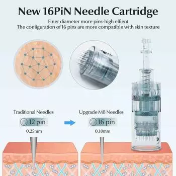 16PiN Шесть уровней скорости Регулируемый картридж иглы Оснащен цифровым дисплеем Электрическая микроигла Противоскользящая конструкция Длина иглы