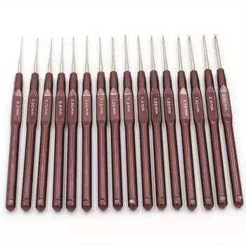 16шт Пластиковые ручки крючки для вязания ручки спицы набор крючки 16pcs