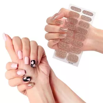 16Tips/лист Полное покрытие ногтей Наклейки клей украшения для ногтей Маникюр Экологичность для женщин CS035