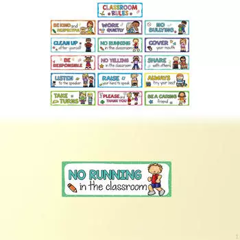 16x Плакаты с правилами класса Образовательные плакаты Графики хороших привычек и манер Содержание по поведению для