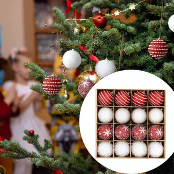 16x Рождественские шары, украшения для елки, многоразовые декоративные подвески-шармы