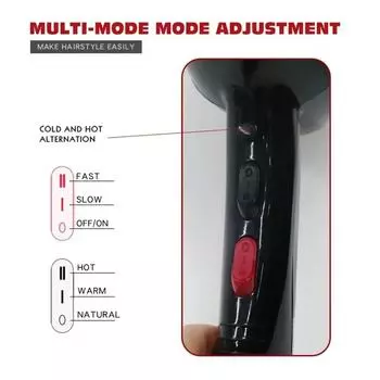 17000 об/мин высокоскоростной фен профессиональный фен для волос уход за волосами мощный ветер 6 передач низкий уровень шума легкий вентилятор 2 насадки EU чёрный