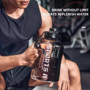 1700 мл большой емкости тонна бочка спортивный фитнес мужчины и женщины студенты портативный пластиковый космический горшок живот чашка для воды чайник 1700ml