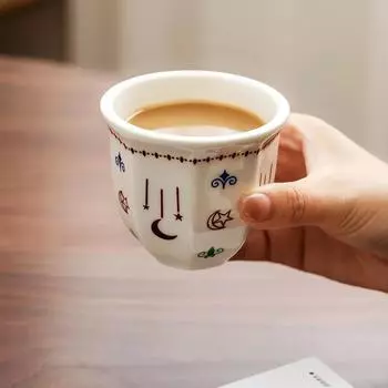 170/250 мл керамические чашки ручной работы домашние кружки для капучино кофе в ближневосточном стиле ручная чашка с рисунком звезд и луны против ожогов