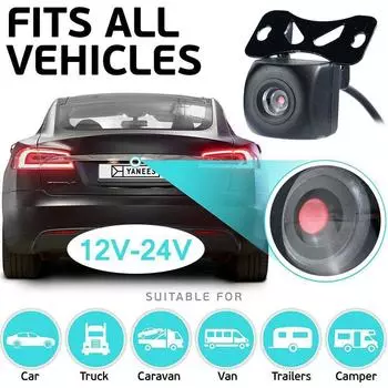 170° Car Camera Fisheye lens starlight night vision HD car rear view camera For NTSC 800 Lines input Android Radio screen чёрный