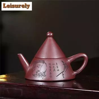 170 мл антикварные чайники из фиолетовой глины Исин, чайник ручной работы из сырой руды, драконьей крови, песка и грязи, китайский чайный сервиз Цзыша, подарок