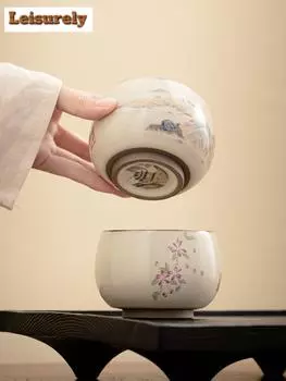 170 мл имитация Song Ru Kiln керамическая чашка для чая кремовый пейзаж Master Cup большая чайная чаша персональная кружка для кофе Chazhan чайный сервиз Kung Fu