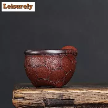 170 мл подлинная исинская фиолетовая глиняная чашка для чая ручной работы с узором Линчжи, чаша для чая из сырой руды, глиняная чашка мастера, кружки Цзыша, чайный набор по индивидуальному заказу