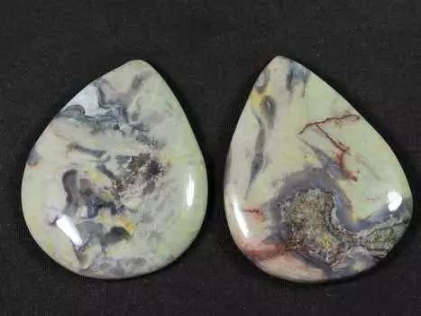 170Cts. Натуральная кофейная яшма 2 шт. груша кабошон драгоценный камень россыпью 45-46 мм RQ-1420