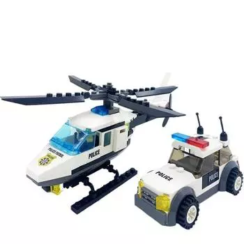 171 шт. Полицейский вертолет CreativeandCity Police SWAT Car Vehicle DIY City Police Series Boys Bricks Toys Детские подарки подарок на день рождения