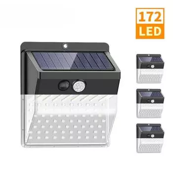 172 светодиода уличные фонари водонепроницаемый солнечный PIR датчик движения настенный светильник наружное освещение земля сад лампа путь домашний двор 1PCS