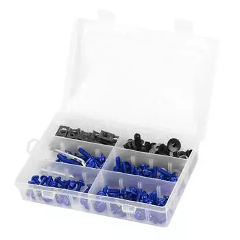 173 шт. Комплект болтов для обтекателя мотоцикла, винты для кузова ветрового стекла, гайки, крепеж для мотоцикла Blue синий