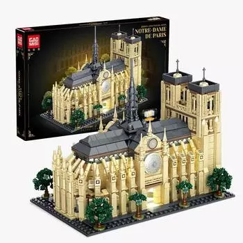 1757PCS Notre-Dame De Paris Architecture Building Blocks with Light Model DIY Kit Collectible Set for Adults Home Decor Gift