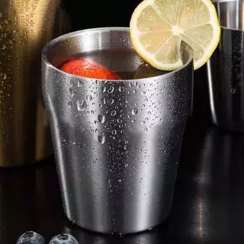 175 мл/300 мл кофейная чашка двухслойная нескользящая теплоизоляция металлическая чашка для пива из нержавеющей стали для напитков 300ML