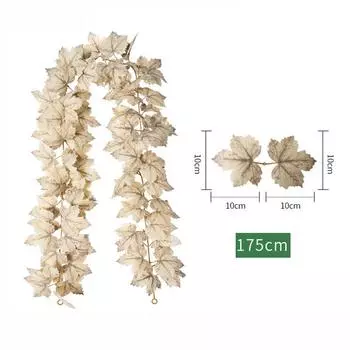 175cm Simulation Green Plant Rattan Thanksgiving Pendant Artificial Fall Maple= Leaf Garland For Halloween Festival Wedding Dec