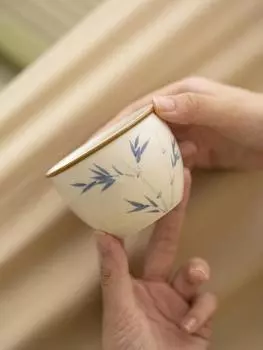 175ml Pure Hand-painted Bamboo PersimmonMaster Cup Household Tea Cup Handmade Tea Bowl Smelling Cup Teaset Supplies Ornaments 200ml