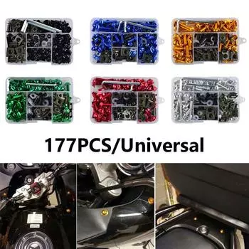 177 шт./компл., комплект болтов обтекателя ветрового стекла мотоцикла, спортбайка, крепежный винт золотой