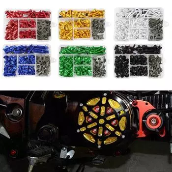 177 шт., комплект болтов для обтекателя мотоцикла, винты для ветрового стекла мотоцикла, красочные крепежные детали, болты для обтекателя, комплект зажимов для гаек синий