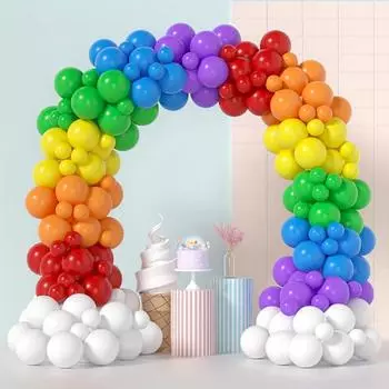 177 шт., радужные воздушные шары, гирлянда, арочный комплект, разноцветные латексные шары для дня рождения, детского душа, украшения на годовщину свадьбы